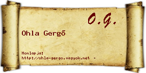 Ohla Gergő névjegykártya